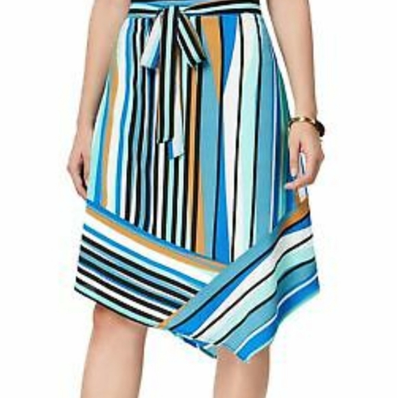 NY Collection StripedAsymmetrical Skirt (L) - Picture 1 of 7